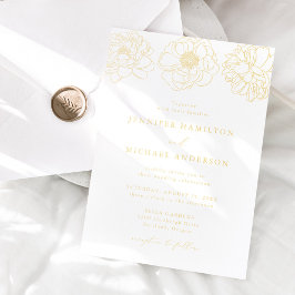 Dainty Floral Wedding Folie Uitnodiging
