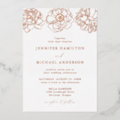 Dainty Floral Wedding Folie Uitnodiging (Voorkant)