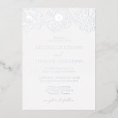Dainty Floral Wedding Folie Uitnodiging (Voorkant)