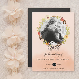 Dainty Floral Wreatfoto Save the Date Magnetische Uitnodiging