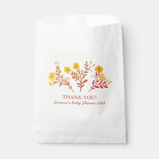 Dainty Florals Elegant DANK U BABY SHOWER Bedankzakje (Voorkant)