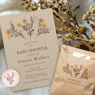 Dainty Florals Elegant DANK U BABY SHOWER Bedankzakje