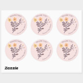 Dainty Florals Elegant DANK U BABY SHOWER Ronde Sticker (Vel)