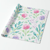 Dainty Florals in Waterverf Cadeaupapier (Uitgerold)