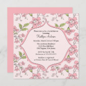 Dainty Flower Bridal Shower Invitation Kaart (Voorkant / Achterkant)