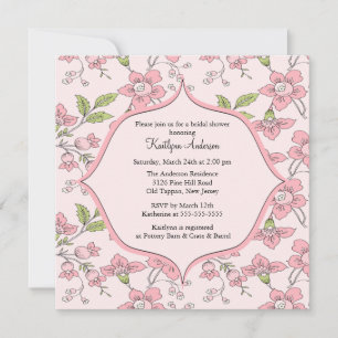 Dainty Flower Bridal Shower Invitation Kaart
