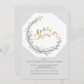 Dainty Flowers Baby shower Invitation Kaart (Voorkant / Achterkant)