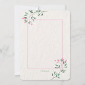 Dainty Flowers Fotogeboorteaankondiging Kaart (Achterkant)