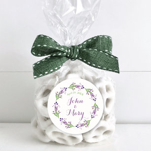 Dainty Foliage Waterverf Wreatw Wedding Ronde Sticker