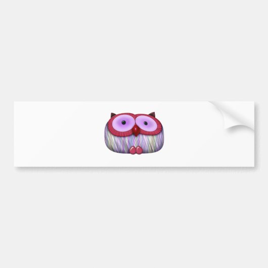 dainty fushcia owl bumpersticker (Voorkant)