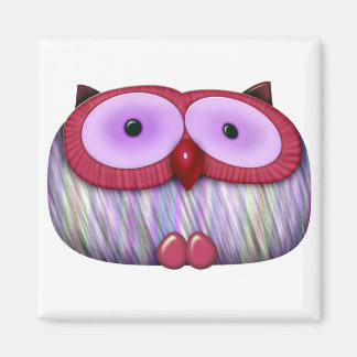 dainty fushcia owl magneet