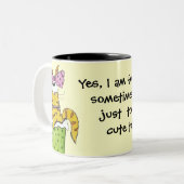 Dainty Garbage Kat Tweekleurige Koffiemok (Voorkant links)