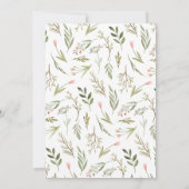 Dainty Girls Pink Floral & Greenery Baby shower Kaart (Achterkant)