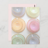 Dainty Girly Pastel Tea Cup-kaart Briefkaart (Voorkant / Achterkant)