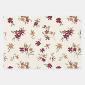 Dainty Gold Maroon Bloemen Decoupage Gift Inpakpapier Vel (Voorkant 3)