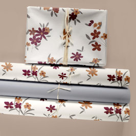 Dainty Gold Maroon Bloemen Decoupage Gift Inpakpapier Vel
