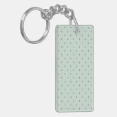 Dainty Green Polka Dots Pattern on a Lighter Green Sleutelhanger (Voorkant Links)