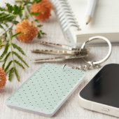 Dainty Green Polka Dots Pattern on a Lighter Green Sleutelhanger (Voorkant Rechts)