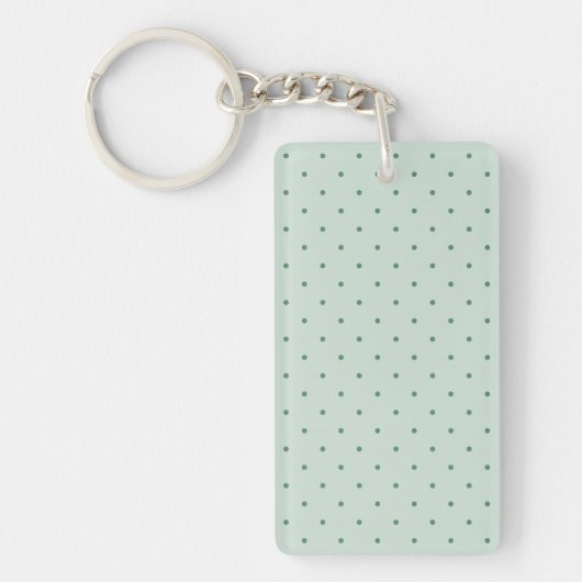 Dainty Green Polka Dots Pattern on a Lighter Green Sleutelhanger (Voorkant)