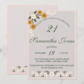 Dainty korean dusty wild roos grijs 21st Birthday Kaart (Voorkant / Achterkant)