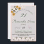 Dainty korean dusty wild roos grijs 21st Birthday Kaart<br><div class="desc">Elegant smaakvol koreaans bloemontwerp met wilde rozen en vlinders op grijze achtergrond. Pas het aan met je verjaardagsgegevens, inclusief de leeftijd. Neem contact met mij op via fantasticalimpressions@gmail.com voor andere wijzigingen in dit ontwerp Deel van het collectie van de Elegant Dainty Korean dusty wild roos waterverf. Verkrijgbaar in roze, wit,...</div>