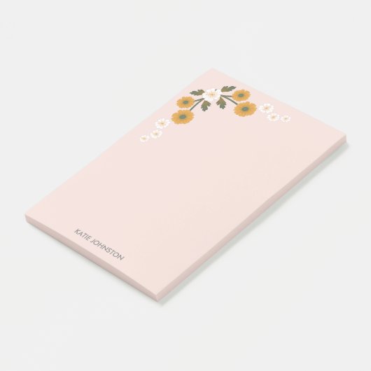 Dainty korean dusty wild roos roze papier post-it® notes (Schuin)