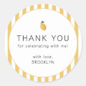 Dainty Lemon Party Ronde Sticker (Voorkant)