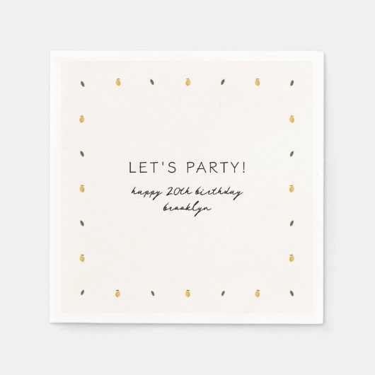 Dainty Lemon Party Servet (Voorkant)