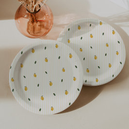 Dainty Lemon Pattern Party Papieren Bordje