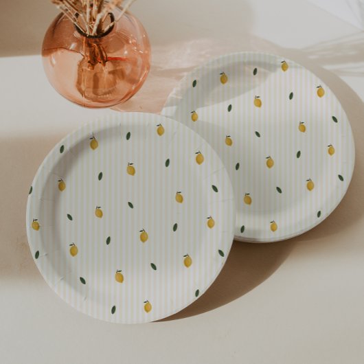 Dainty Lemon Pattern Party Papieren Bordje