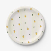 Dainty Lemon Pattern Party Papieren Bordje (Voorkant)