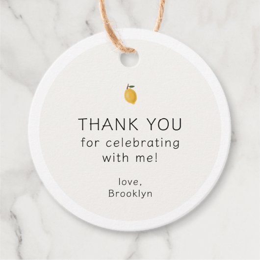 Dainty Lemon Verjaardag Dank u Bedankjes Labels (Voorkant)