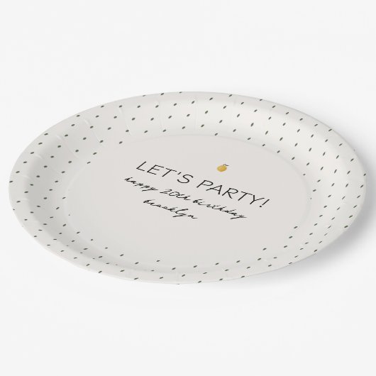 Dainty Lemon Verjaardag Papieren Bordje (Gekanteld)