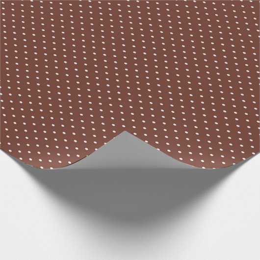 Dainty little brown polka dot patroon cadeaupapier (Hoek)