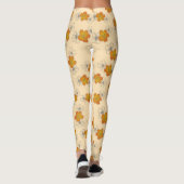 Dainty Moccasin White Triple Bloom Floral Pattern Leggings (Achterkant)