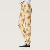 Dainty Moccasin White Triple Bloom Floral Pattern Leggings (Links)