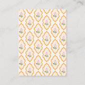 Dainty Orange Bow Baby Display Shower Informatiekaartje (Achterkant)