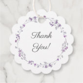 Dainty Paarse Bloemen Eerste Heilige Communie Bedankjes Labels (Achterkant)