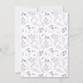 Dainty Paarse Waterverf Bloemen Meisjes Baby showe Kaart (Achterkant)