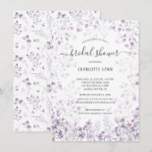 Dainty Paarse Waterverf Flowers Vrijgezellenfeest Kaart (Voorkant / Achterkant)