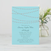 Dainty Pearls Baby shower Invitation (turquoise) Kaart (Staand voorkant)