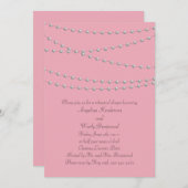 Dainty Pearls on Pink Rehearsal Dinner Kaart (Voorkant / Achterkant)