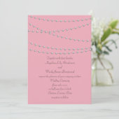 Dainty Pearls on Pink Wedding Invitation Kaart (Staand voorkant)