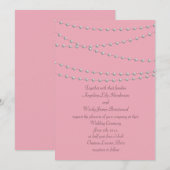 Dainty Pearls on Pink Wedding Invitation Kaart (Voorkant / Achterkant)