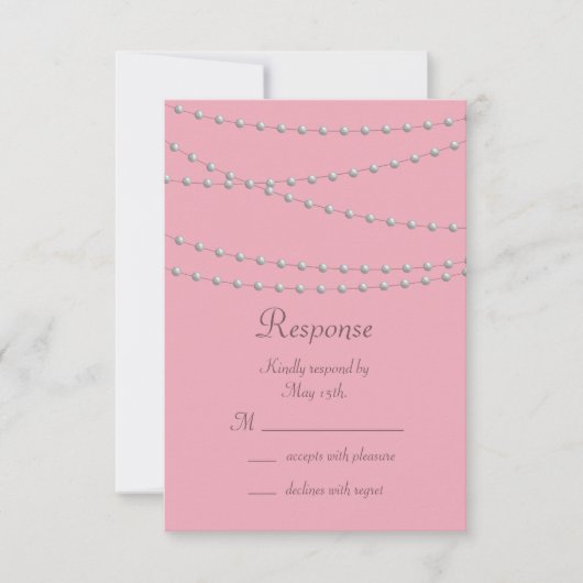 Dainty Pearls op roze RSVP (Voorkant)