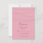 Dainty Pearls op roze RSVP Kaartje (Voorkant)