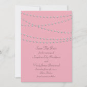 Dainty Pearls op Roze sparen de Datum Save The Date (Voorkant)