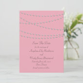 Dainty Pearls op Roze sparen de Datum Save The Date (Staand voorkant)