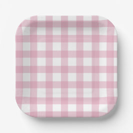 Dainty Pink and White Buffalo Check Papieren Bordje