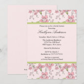 Dainty Pink Floral Bridal Shower Kaart (Voorkant / Achterkant)